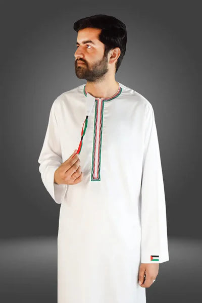 Palestine Inspired Emirati Tassel Thobe