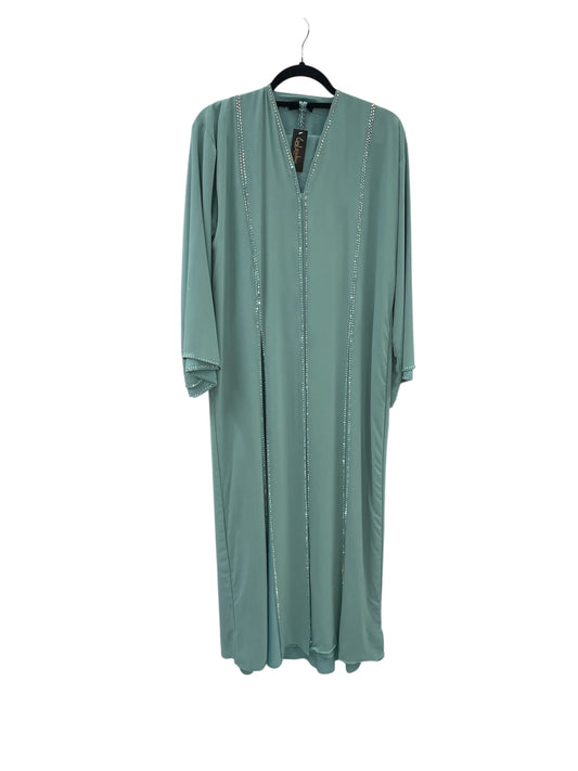 cyan abaya for ladies with stones: size is 52 and 56