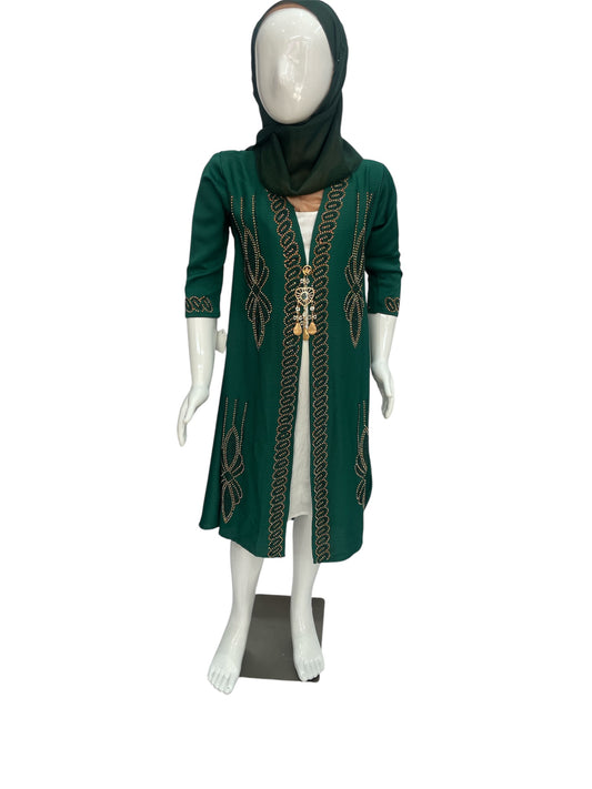 Luxury kids double layer Abaya 2 piece premium quality good for party wear| occasion| Casual wear