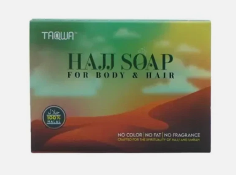Hajj Umrah Soap Unscented Taqwa No Alcohol Animal Fat Colour Free Body Bar 100g