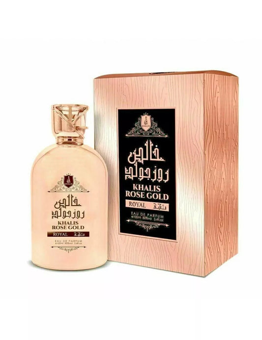 Khalis Rose Gold Royal 100ml Eau De Parfum Luxurious Perfume for Unisex Gift