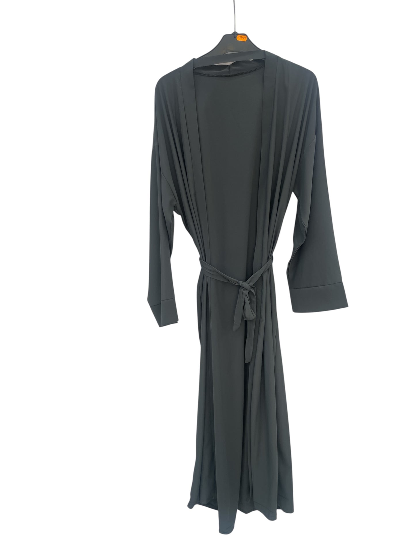 plain grey open abaya